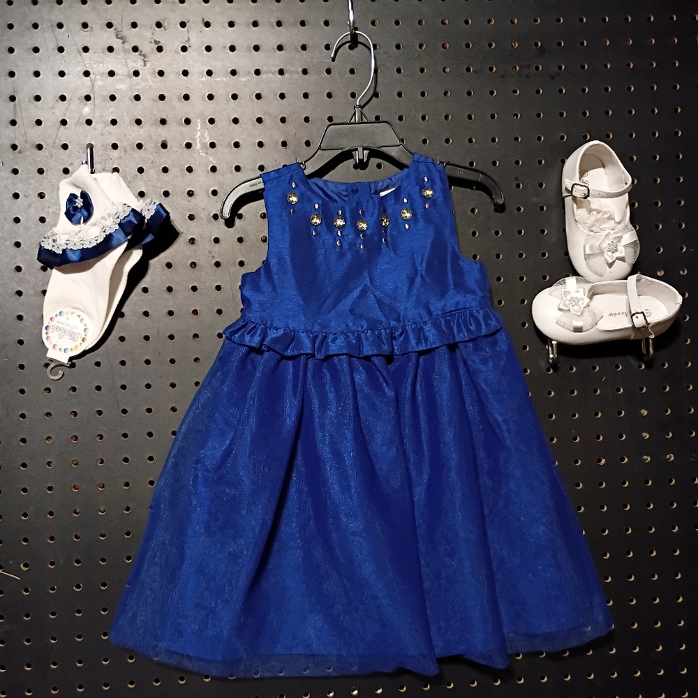 Gymboree Blue Formal Kids Dress with Accessories